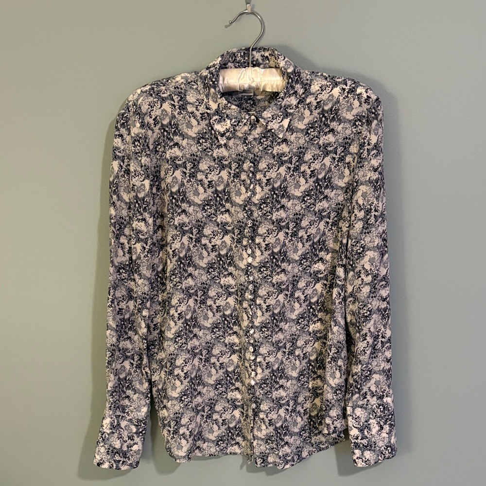 Club Monaco Floral Silk Blouse